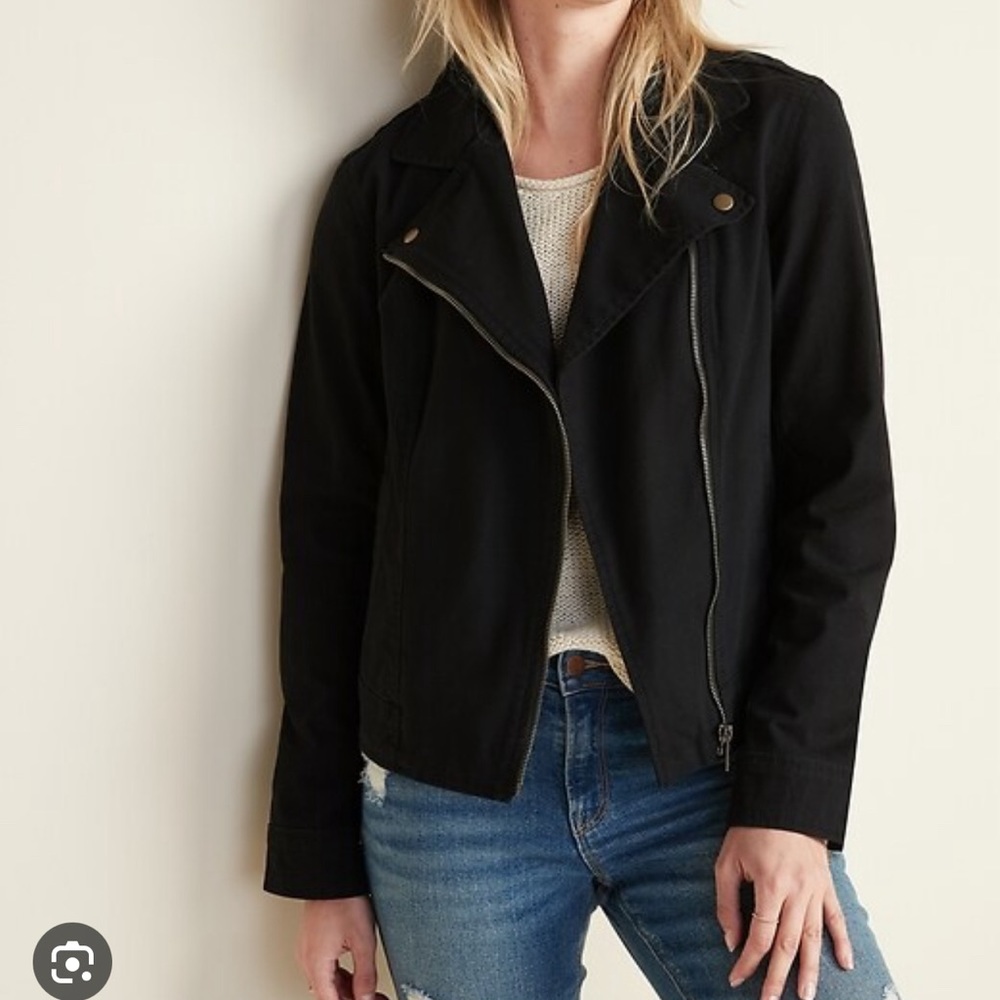 Old Navy Women’s Suede Moto Jacket - Black - Size Small